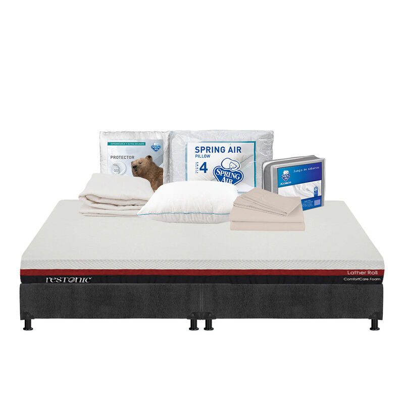 Colch&oacute;n King Size Roll + Box + Almohada Osos + ... image number null