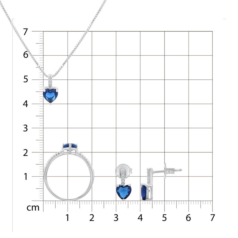 Juego De Anillo Aretes Y Dije De Corazon Con Ca... image number null