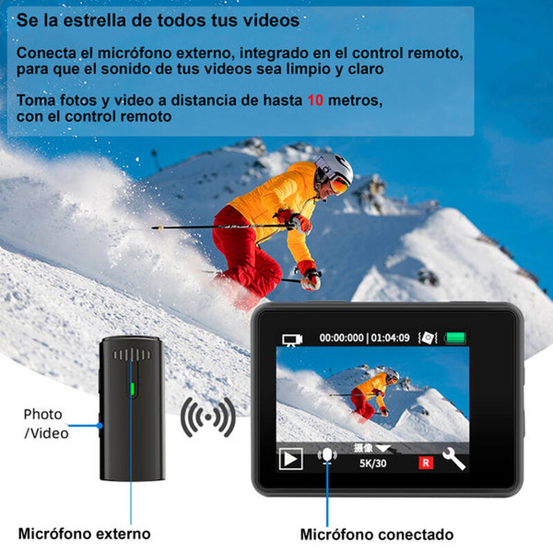 Cámara Digital Deportiva 302 Doble Pantalla Mic... image number null