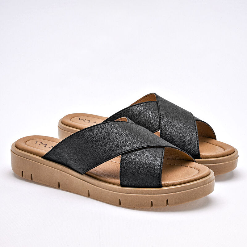 Via Moda Sandalia para mujer negro image number null