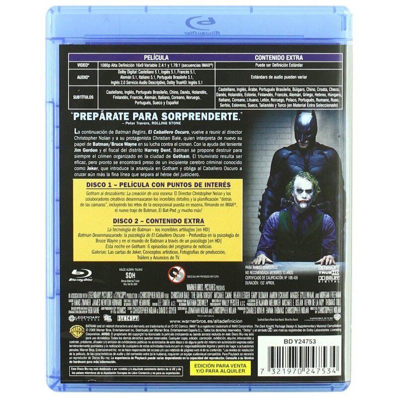 Batman: El Caballero Oscuro [blu-ray] image number null