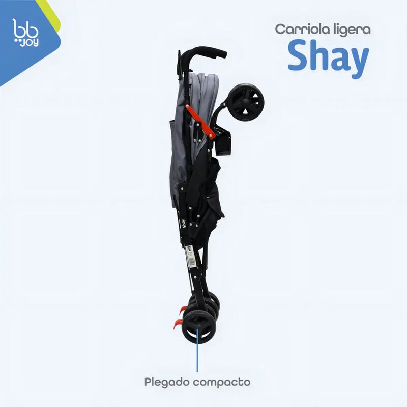 Carriola Shay Ligera Plegable Gris Con Barra Y ... image number null