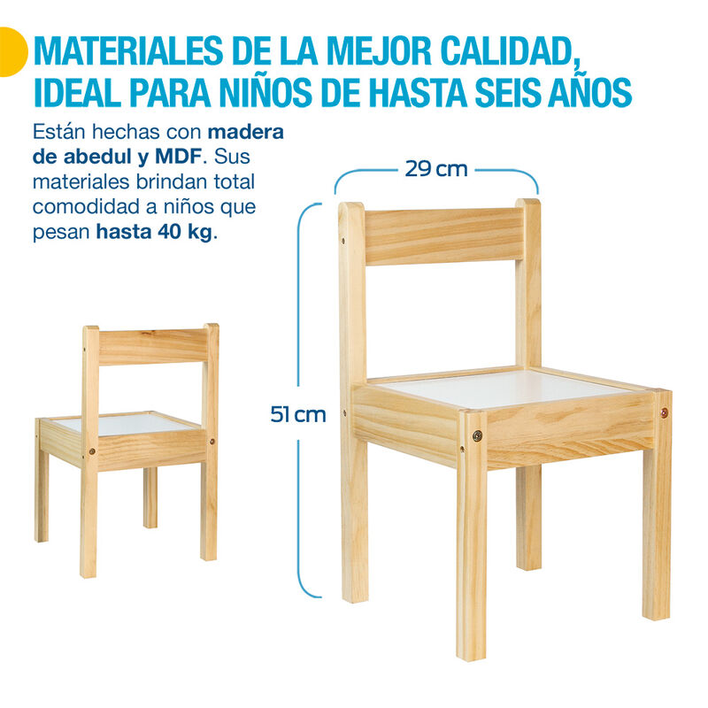Sillas para Niños de Madera para Mesita Montess... image number null
