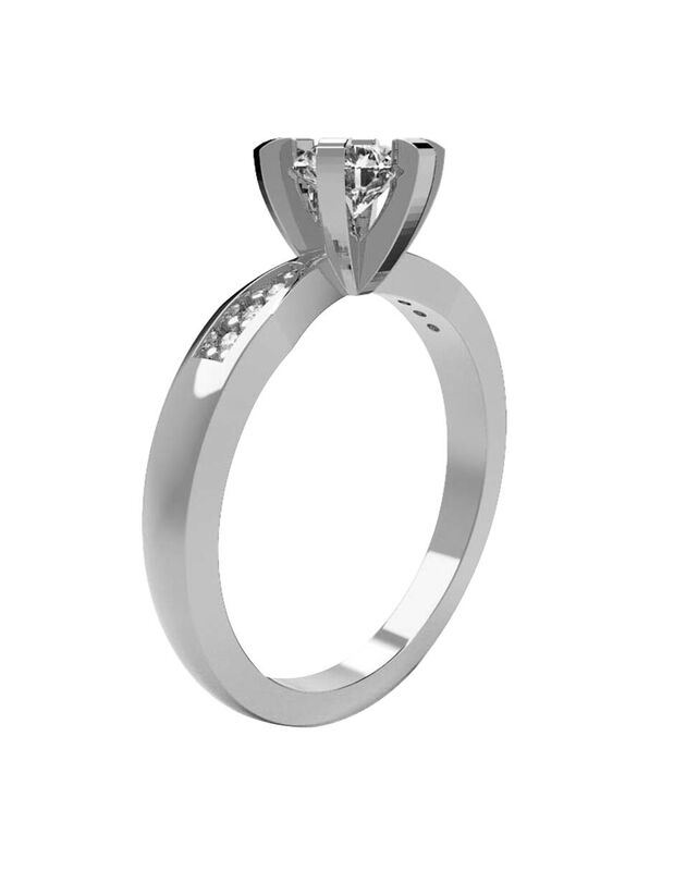 Anillo de Compromiso en Oro Blanco 10K con Circ... image number null