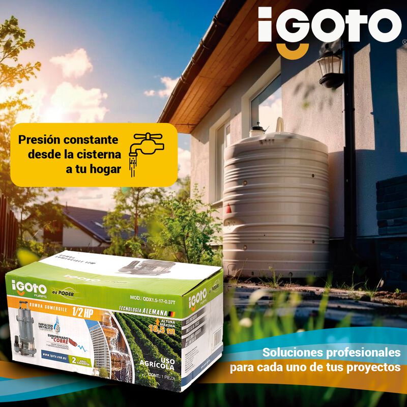 Igoto Qdx1.5-17-0.37t Bomba Sumergible Agua 1/2... image number null