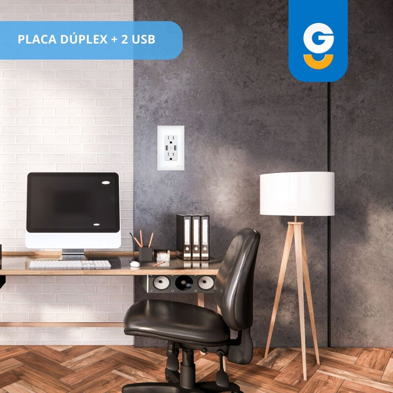 Pack 5 piezas Placa Duplex + 2 Puertos Usb Smar... image number null