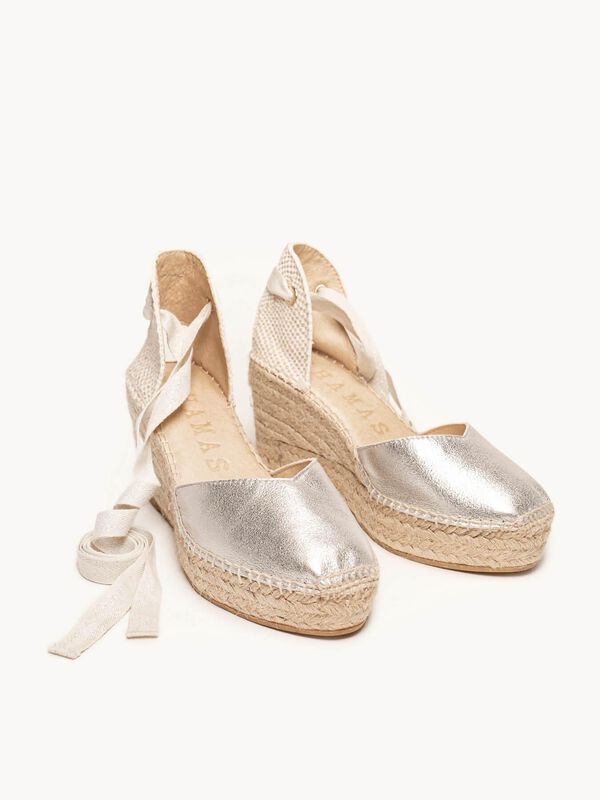 Alpargata Romero Cuña Media Plataforma Ante Met... image number null