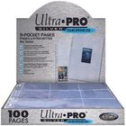 P&aacute;ginas Para Tarjetas Ultra Pro 9 Bolsillos, 100 P&aacute;ginas, Color Plata