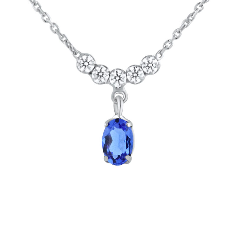 Gargantilla De Plata 925 Con Cristal Color Ligh... image number null