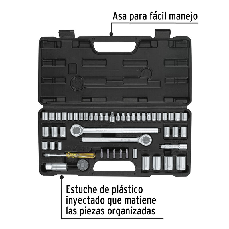 Juego 51 Herramientas 1/4' 3/8' y 1/2' P/Mec&aacute;ni... image number null