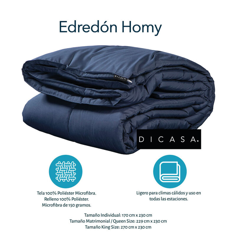 Edred&oacute;n Matrimoial Dicasa Homy Azul Marino image number null