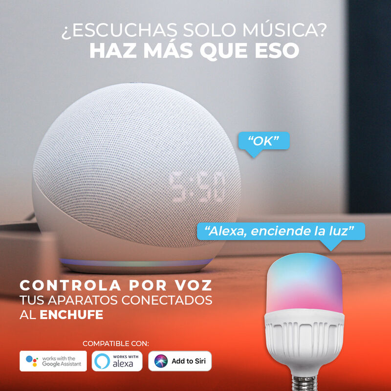 Foco LED Alta Potencia WiFi RGB E27 Alexa Googl... image number null