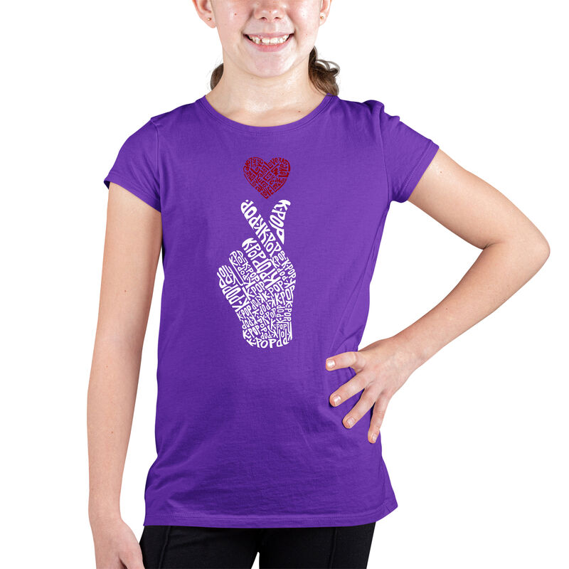 Camiseta Word Art Para Ni&ntilde;a - K-Pop - Morado image number null