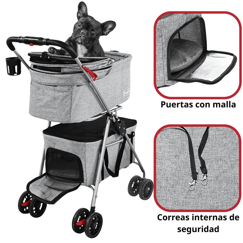 Carriola Doble para Mascotas Cochecito para Per... image number null