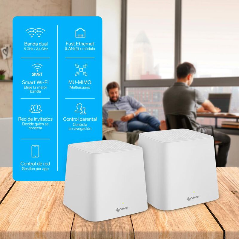 Sistema Smart Wi-Fi MESH doble, 2,4 GHz y 5 GHz... image number null