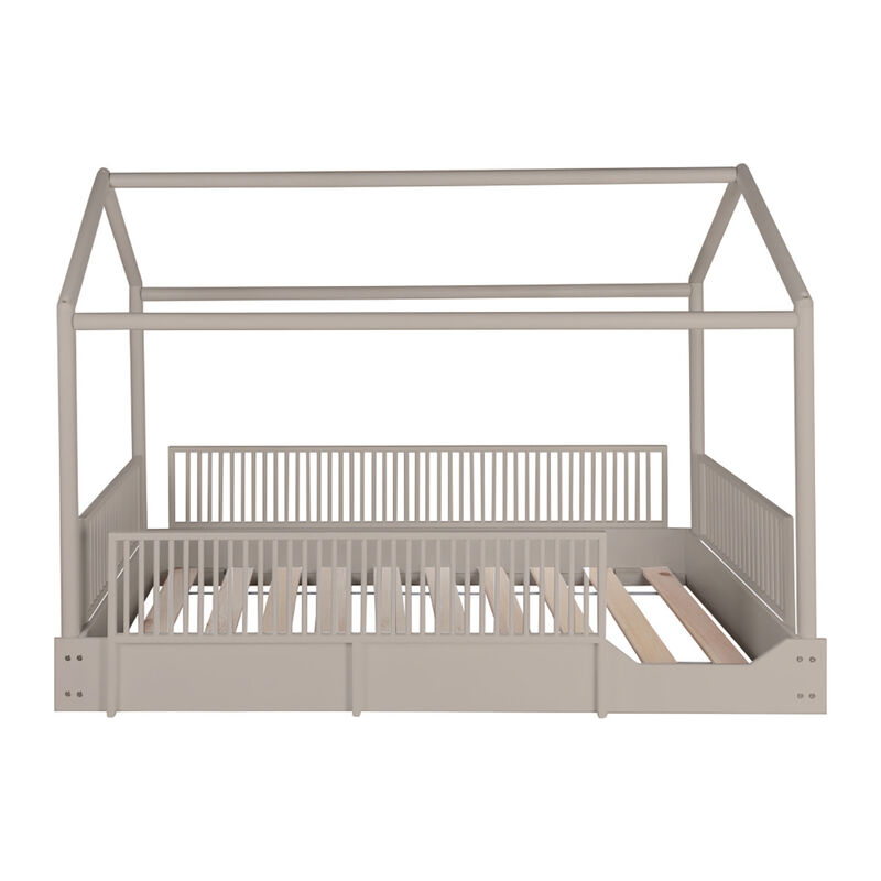 Cama Casa de Madera Montessori Individual Gris ... image number null