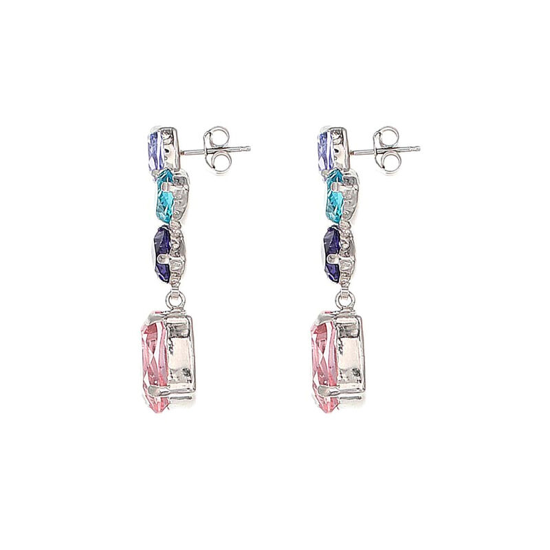 Aretes De Plata 925 Con Zirconias De Colores image number null