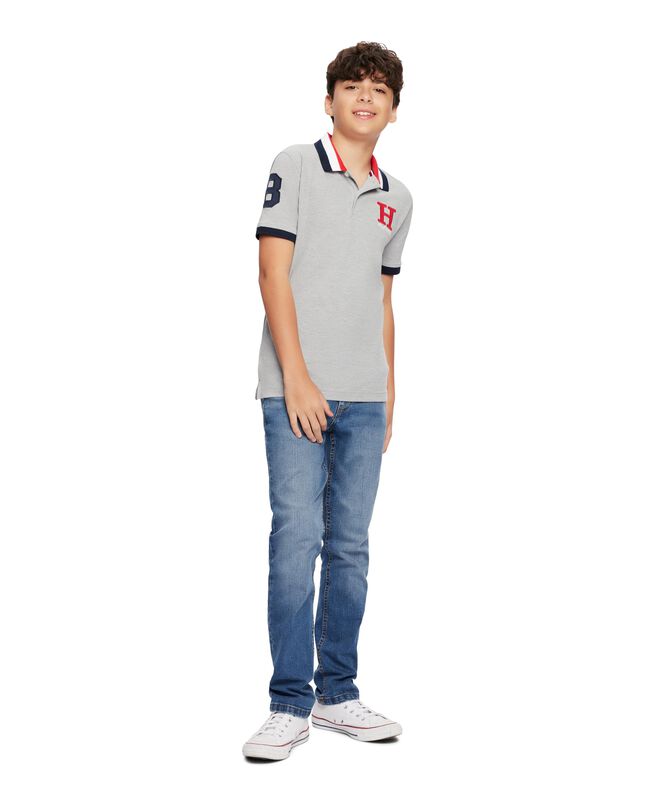 Polo Tommy Hilfiger Big Boys De Manga Corta Gri... image number null