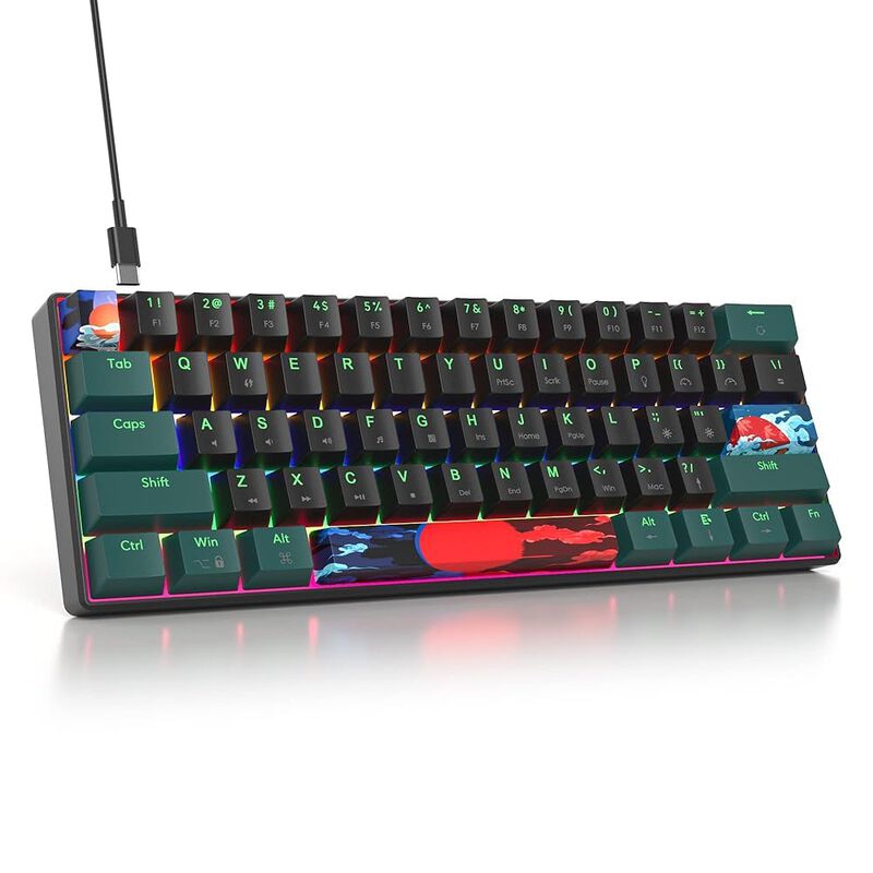Teclado Iroboosta 61 Teclas Con Interruptor Roj... image number null