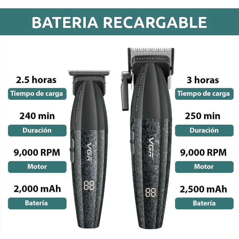 Kit de Barber&iacute;a Profesional VGR V-640 Clipper Y... image number null