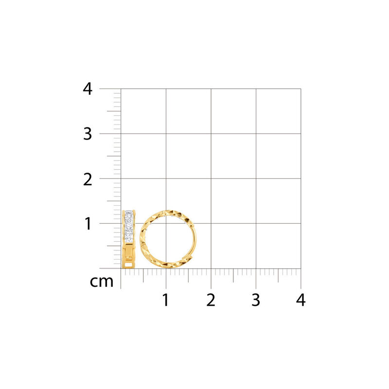 Arracadas De Oro Amarillo Diamantado 14k Con Zi... image number null