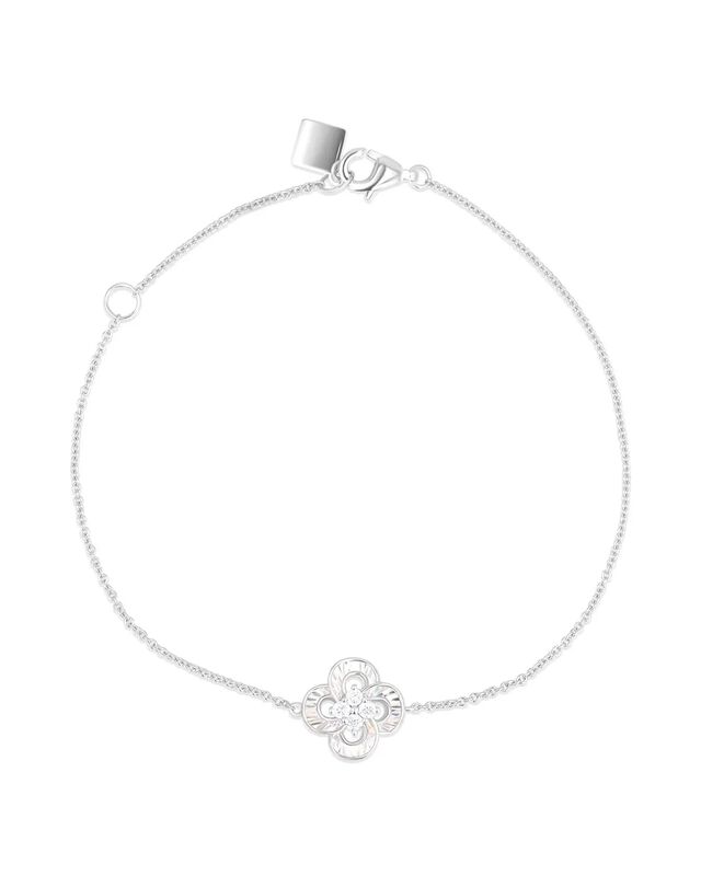 Pulsera Oro Blanco 14k Con 9pts De Diamante Asp... image number null