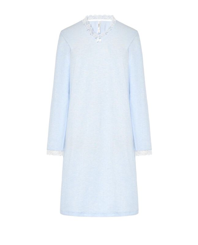 Camis&oacute;n Lencero con Escote en Pico y Manga Larg... image number null