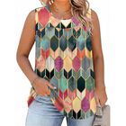 Top Sin Mangas Akewei Talla Grande Geom&eacute;trica 3XL
