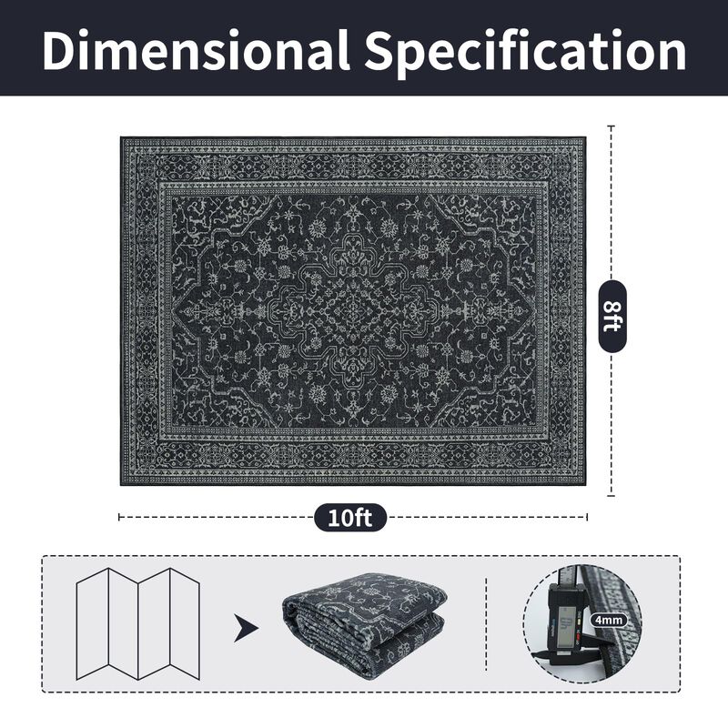 Alfombra Lbris 244 &times; 152 cm Lavable - Negro/bla... image number null