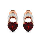 Aretes Coraz&oacute;n Y Luna Oro Rosa 10k Elegantes | Bizzarro