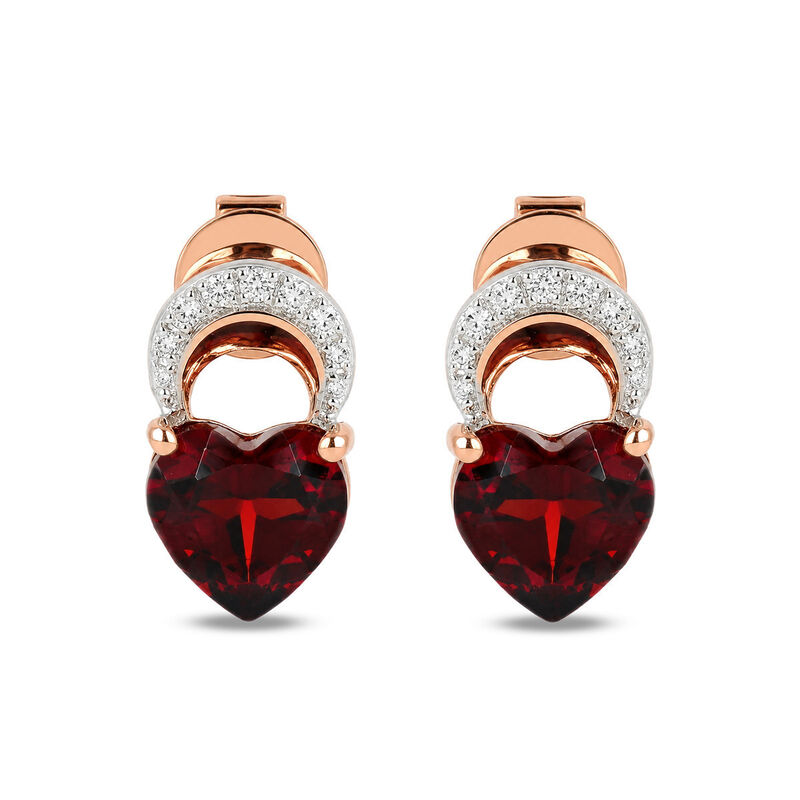 Aretes Coraz&oacute;n Y Luna Oro Rosa 10k Elegantes | ... image number null