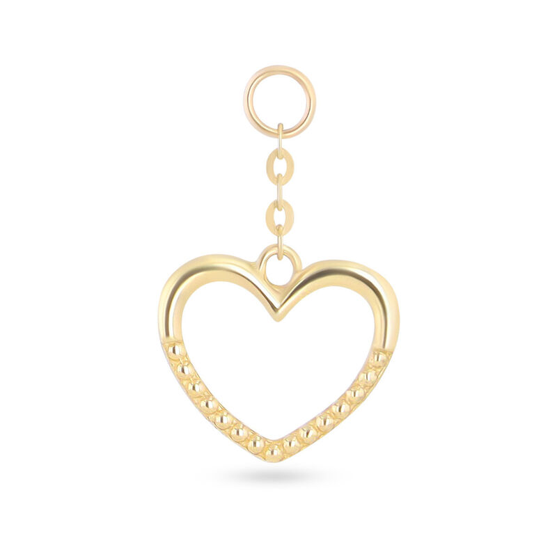 Charm En Forma De Coraz&oacute;n De Oro Amarillo 14K (... image number null