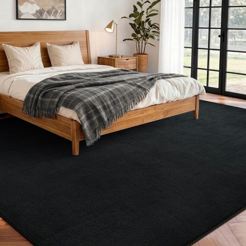 Alfombra Finrèc Home 305x213 Cm Negra Lavable ... image number null