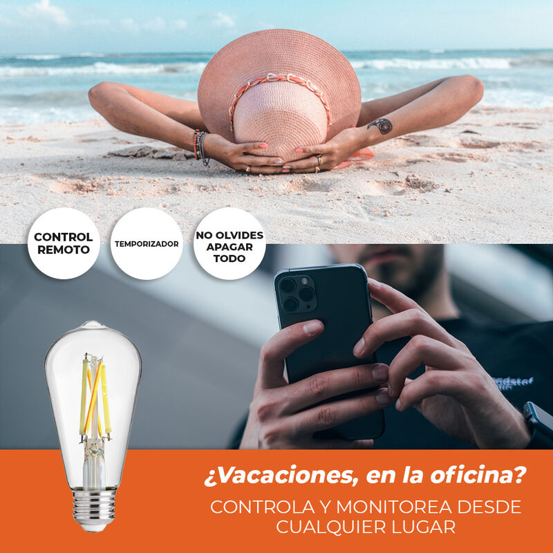 Foco Vintage LED Inteligente ST64 WiFi 5.5 W, L... image number null