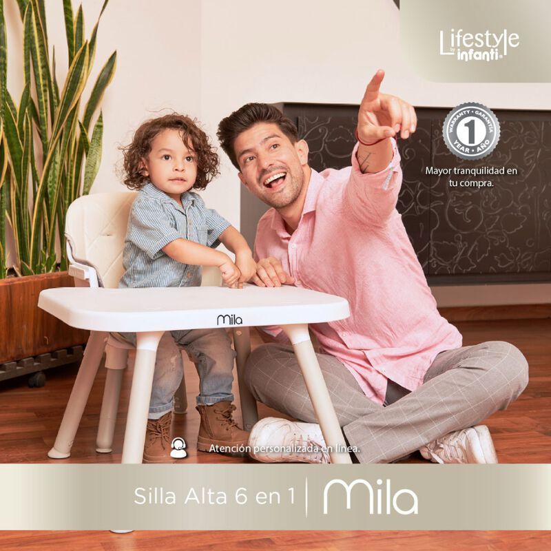 Silla Alta 6 en 1, Mila, Arena, Silla Peque&ntilde;a, ... image number null