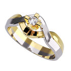 Anillo de Compromiso de 14K con Circonia Talla 105 ORO AMARILLO CON BLANCO 14K- / M1002-14Y-CZ-105