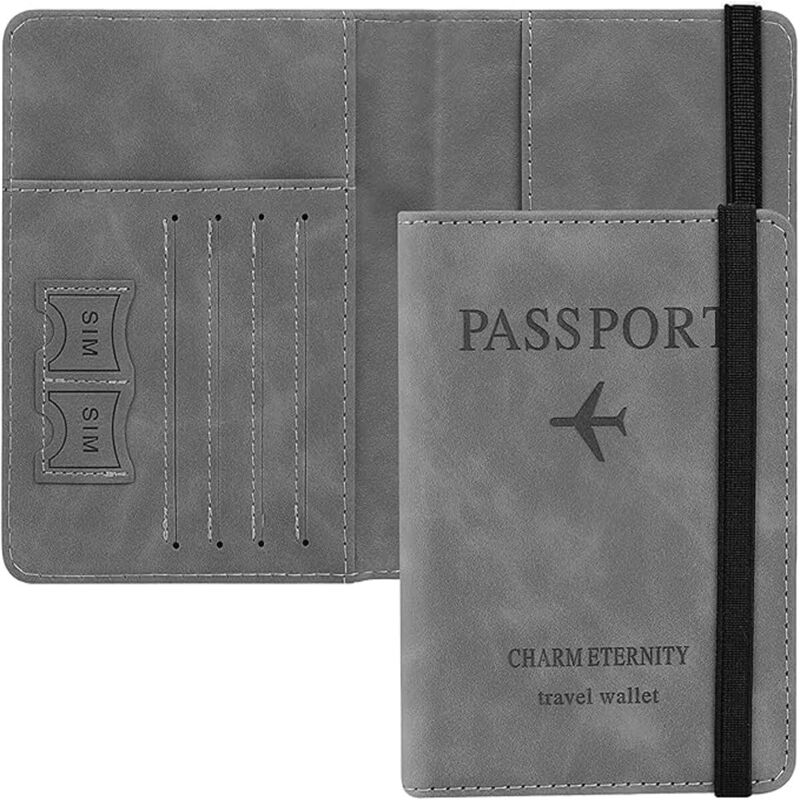 Porta Pasaporte Gris Bluelander image number null