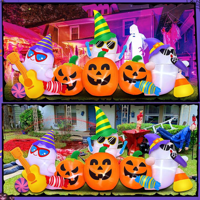 Inflable Kooy 2,4 m Fantasma Y Calabaza Con Luc... image number null