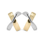 Arracadas Bicolor Oro Amarillo Y Blanco 10k | Bizzarro