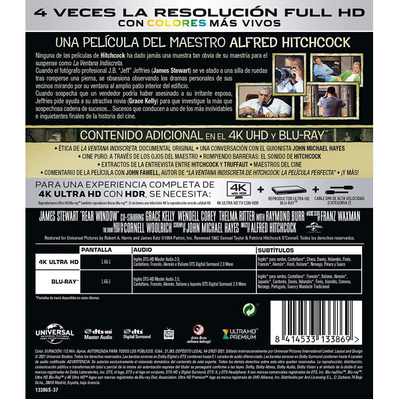 La Ventana Indiscreta (4k Uhd + Blu-ray) [blu-r... image number null