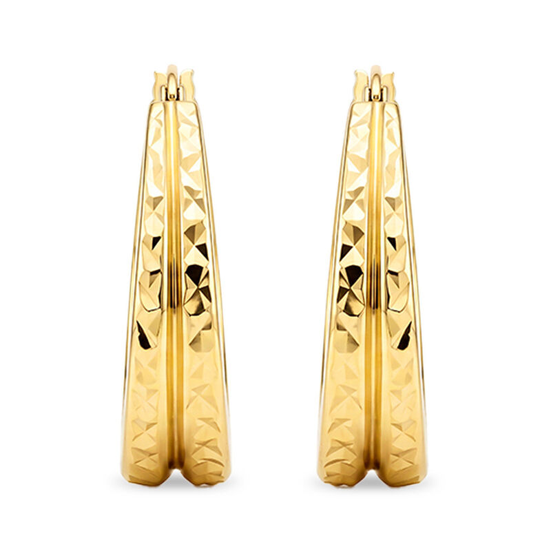 Arracadas Oro Amarillo 10k Diamantado 13 Mm Chi... image number null