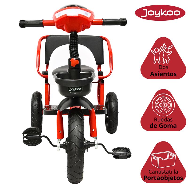 Triciclo para Ni&ntilde;os Dos Asientos Torreta con Lu... image number null