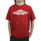 Camiseta Word Art para Ni&ntilde;o - OVNI Platillo Volador - Rojo