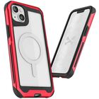 Funda GHOSTEK Atomic para iPhone 14 PLUS Aluminio Transp Roja MagSafe