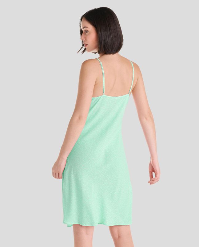 Camis&oacute;n Corto Jaquard con Topitos Verde image number null