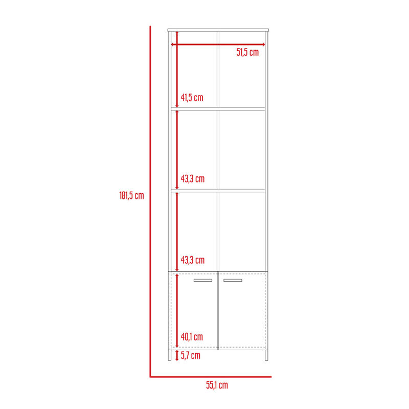Librero Mil&aacute;n Caf&eacute; Claro Virtual Muebles image number null