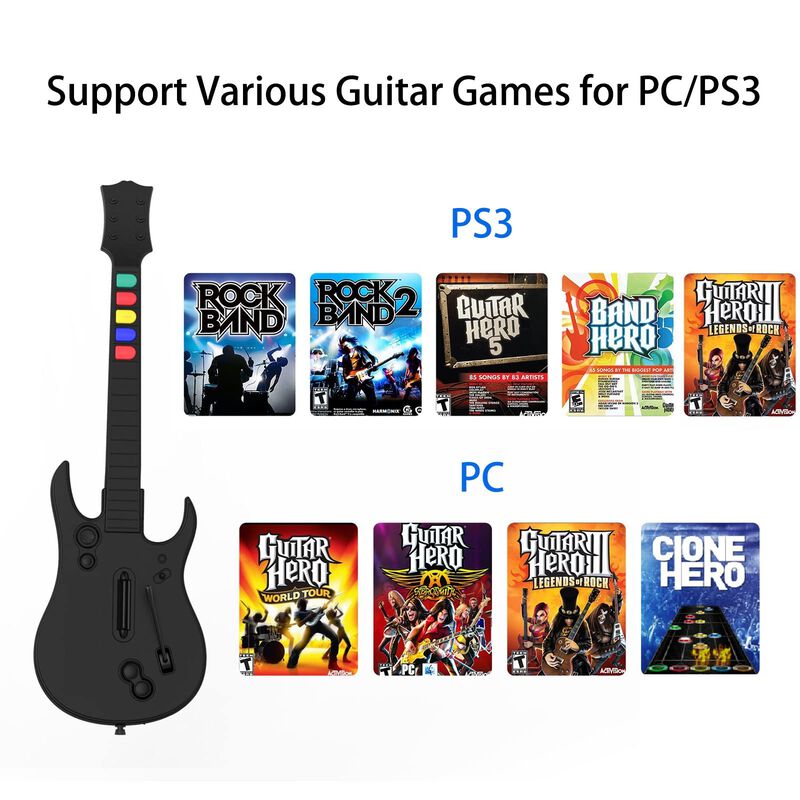 Controlador Inal&aacute;mbrico Guitar Hero Nbcp Para P... image number null