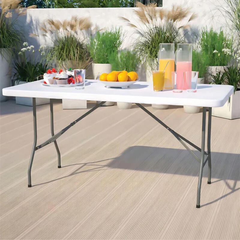 Mesa De Pl&aacute;stico Plegable Shtark Blanca Cuomp12... image number null