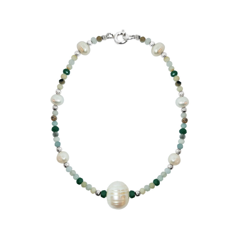 Pulsera amazonita con calcedonia verde y perla image number null