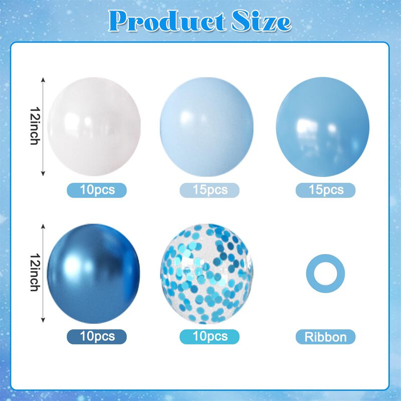 Globos Joyfloat 30 Cm Azul Y Blanco 60 Uds image number null